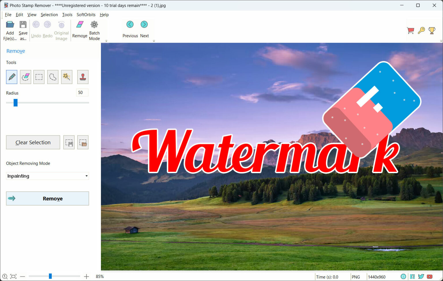watermark remover tool screenshot