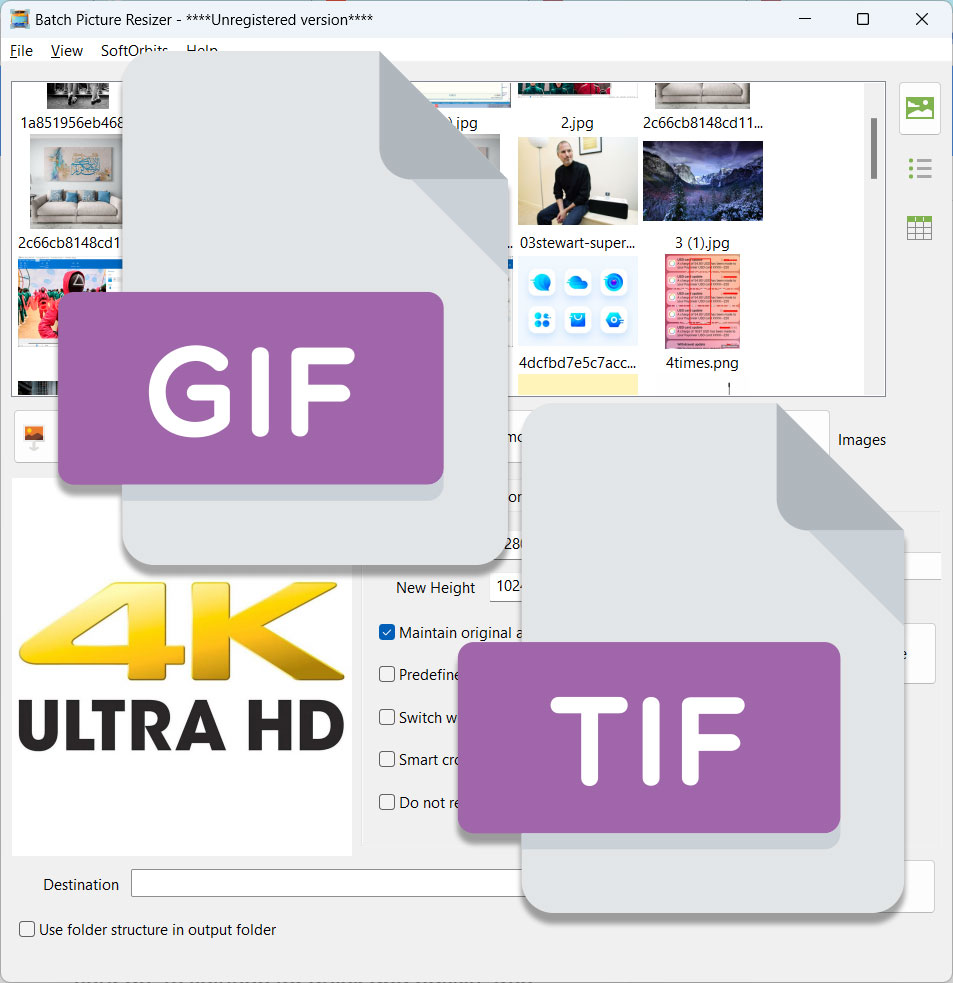 animaged GIF and multipage TIFF converter