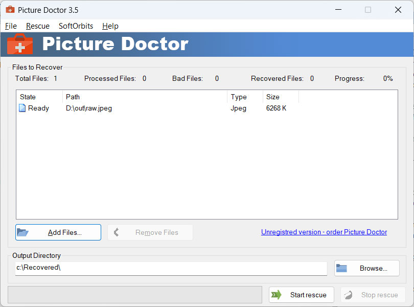 photo rescue software screenshot