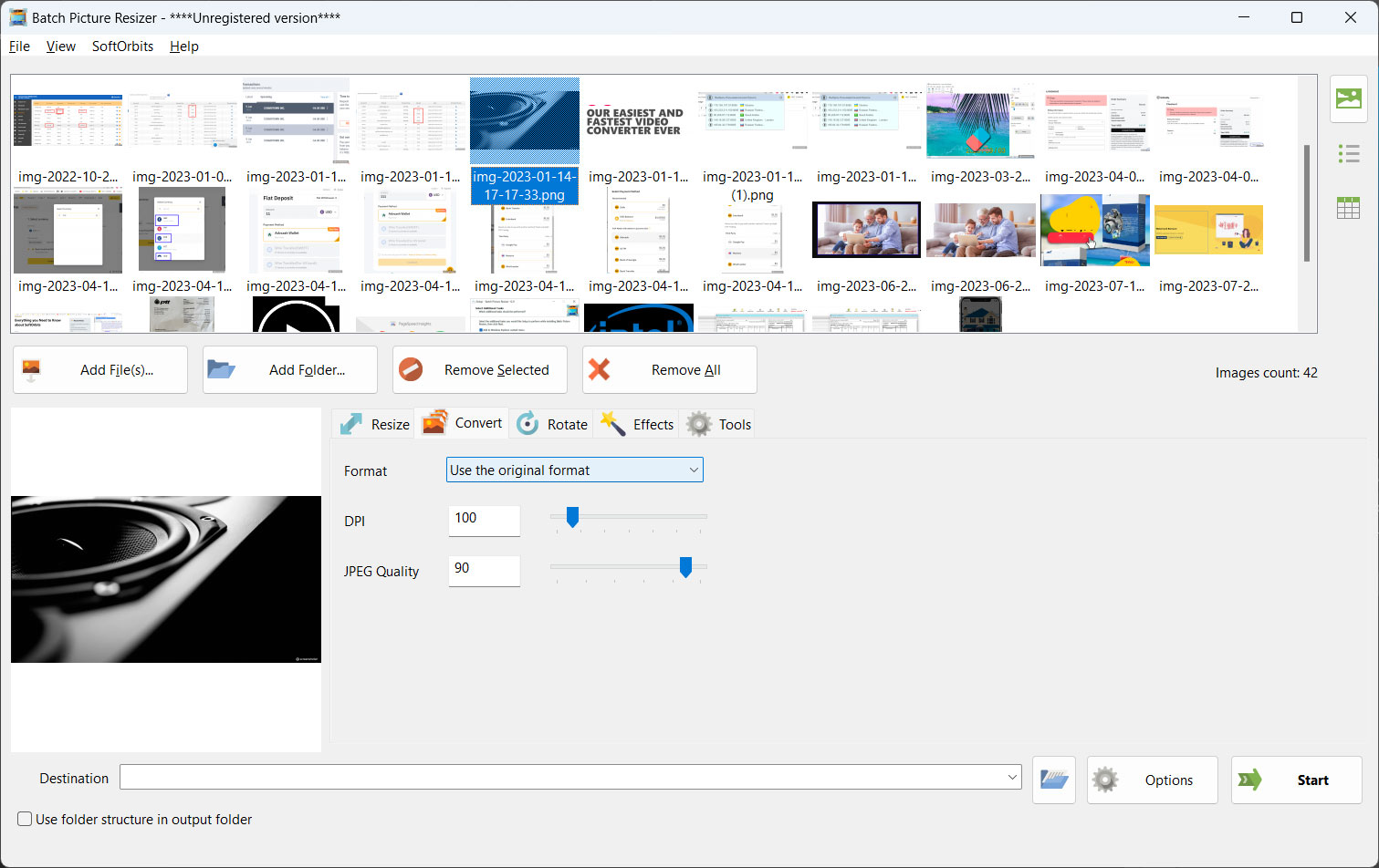 DNG to JPG Converter Software step 1 add files