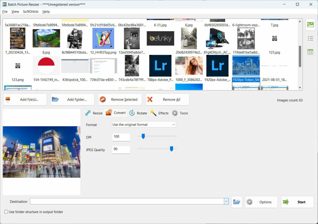 Batch Image Converter - step 1