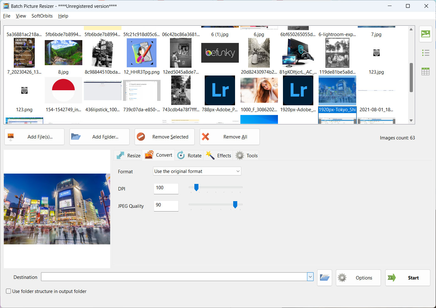 Batch Image Converter - step 1