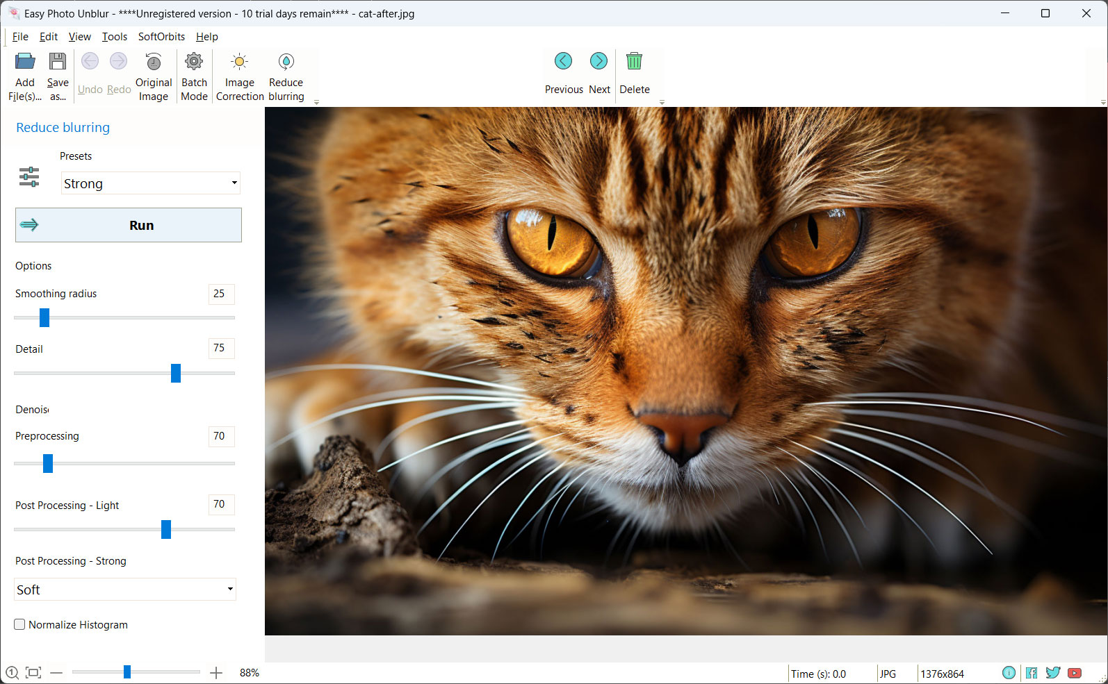photo sharpening software - unblurred image